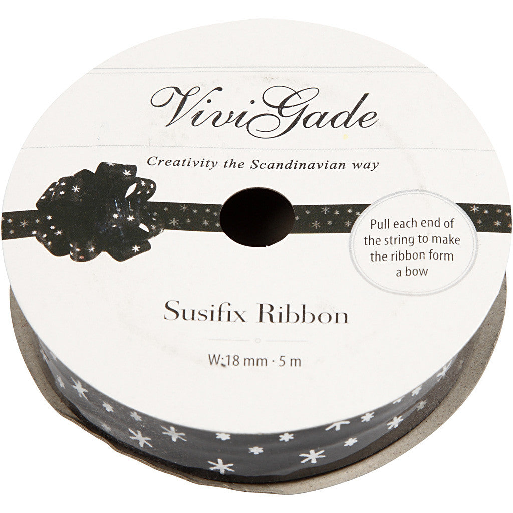 Susifix Ribbon, W: 18 mm, black, 5 m/ 1 roll [HOB-51963]