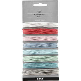 Cotton Cord, thickness 1 mm, pastel colours, 8x5 m/ 1 pack [HOB-519670]