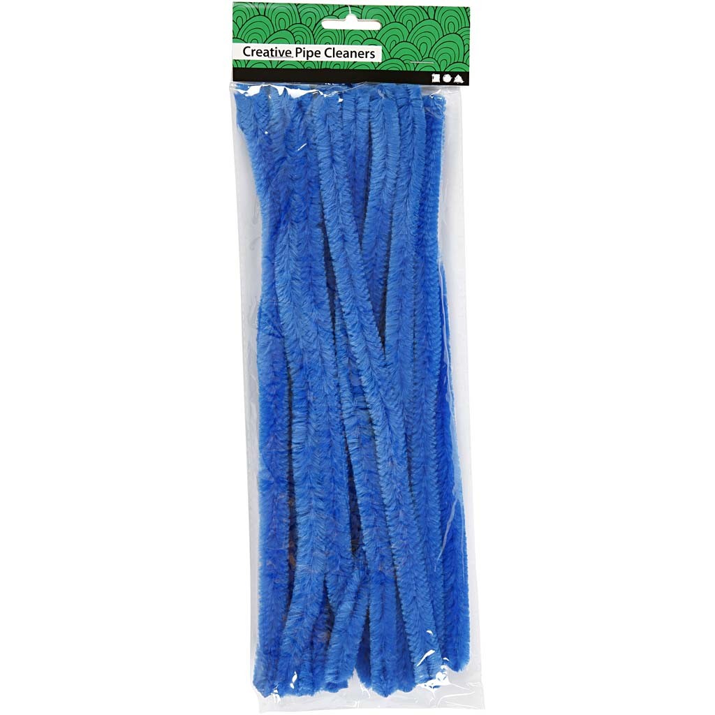 Chenille, L: 30 cm, thickness 15 mm, dark blue, 15 pc/ 1 pack [HOB-52106]