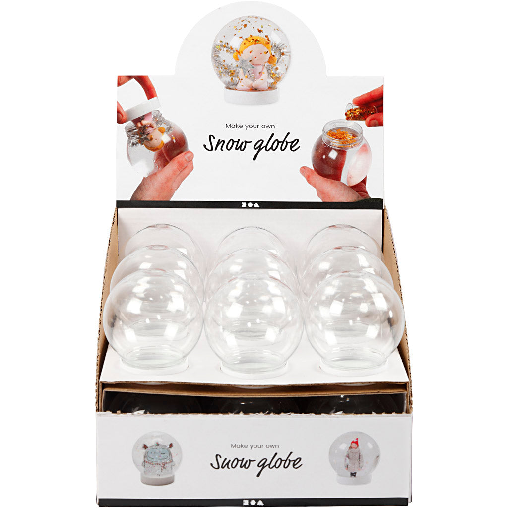 Snow Globe, H: 8,5 cm, dia. 8 cm, hole size 4,7 cm, 18 pc/ 1 pack [HOB-52138]