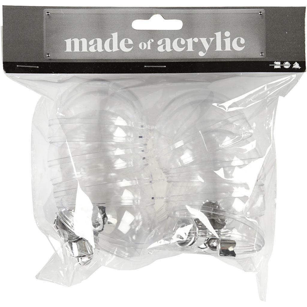 Baubles to Decorate, dia. 6 cm, transparent, 8 pc/ 1 pack [HOB-52142]