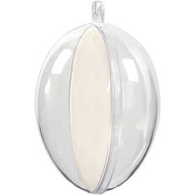 Egg-Shaped Baubles to Decorate, H: 6,3 cm, 5 set/ 1 pack [HOB-52145]