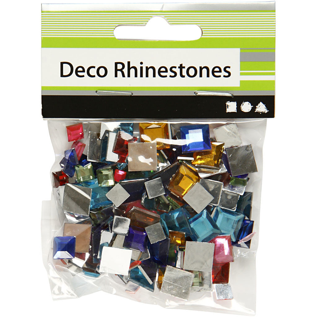 Rhinestones, square, size 6+9+12 mm, golden oil, 360 pc/ 1 pack [HOB-52185]