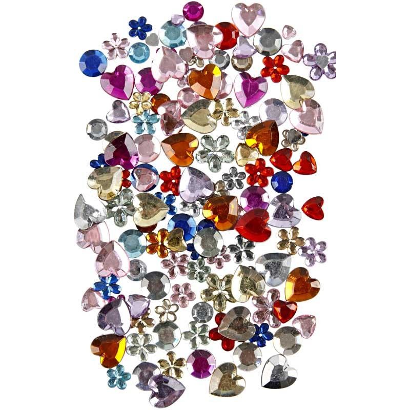 Rhinestones, round, dia. 6+9+12 mm, assorted colours, 3600 pc/ 1 pack [HOB-52201]