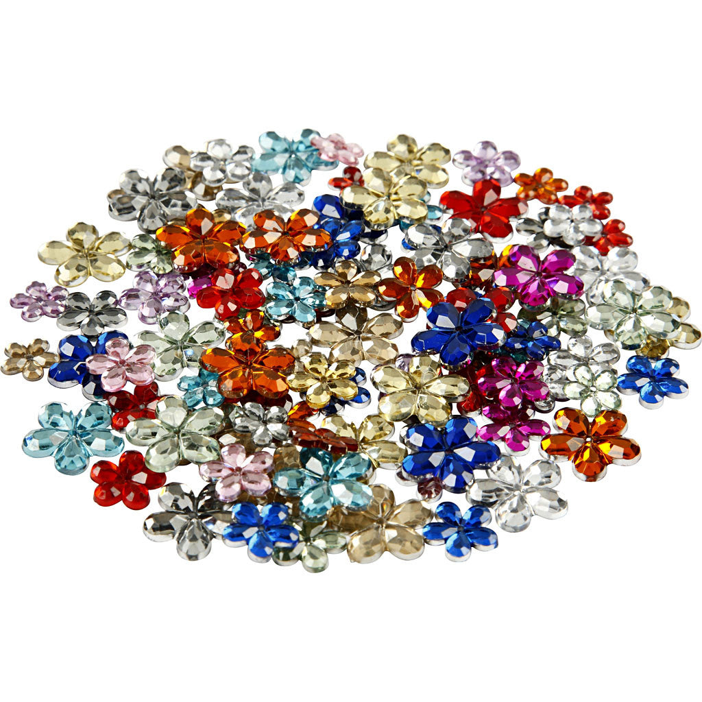 Rhinestones, dia. 6+10+12 mm, assorted colours, 2520 pc/ 1 pack [HOB-52203]