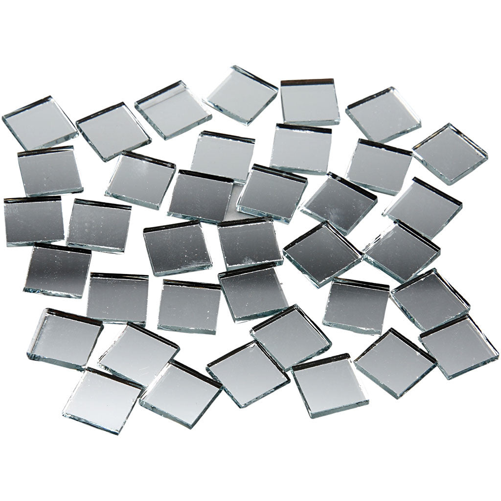Mirror Mosaic Tiles, size 10x10 mm, thickness 2 mm, 500 pc/ 1 pack [HOB-52293]