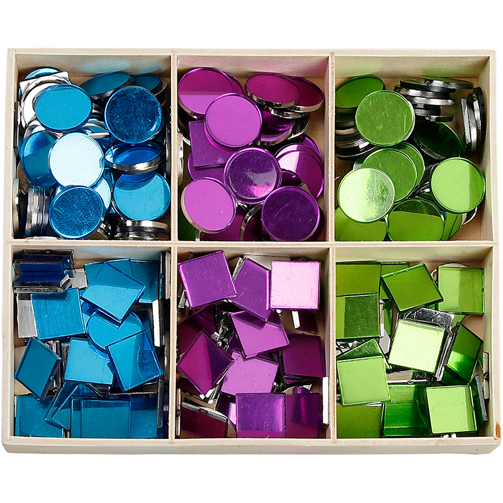 Mirror Mosaic Tiles , size 15 mm, thickness 2 mm, 300 pc