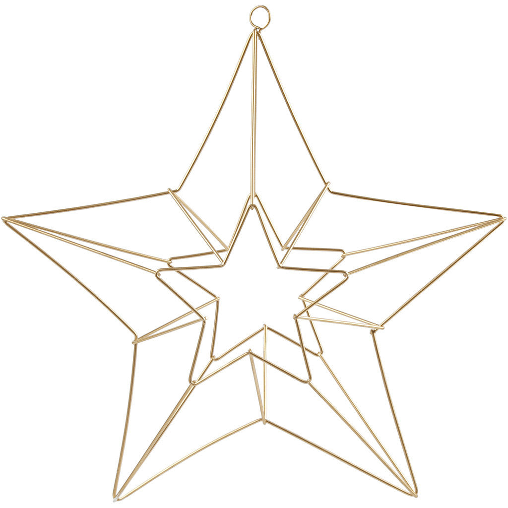 Hanging ornament, star, size 34x30 cm, brass, 1 pc [HOB-52360]