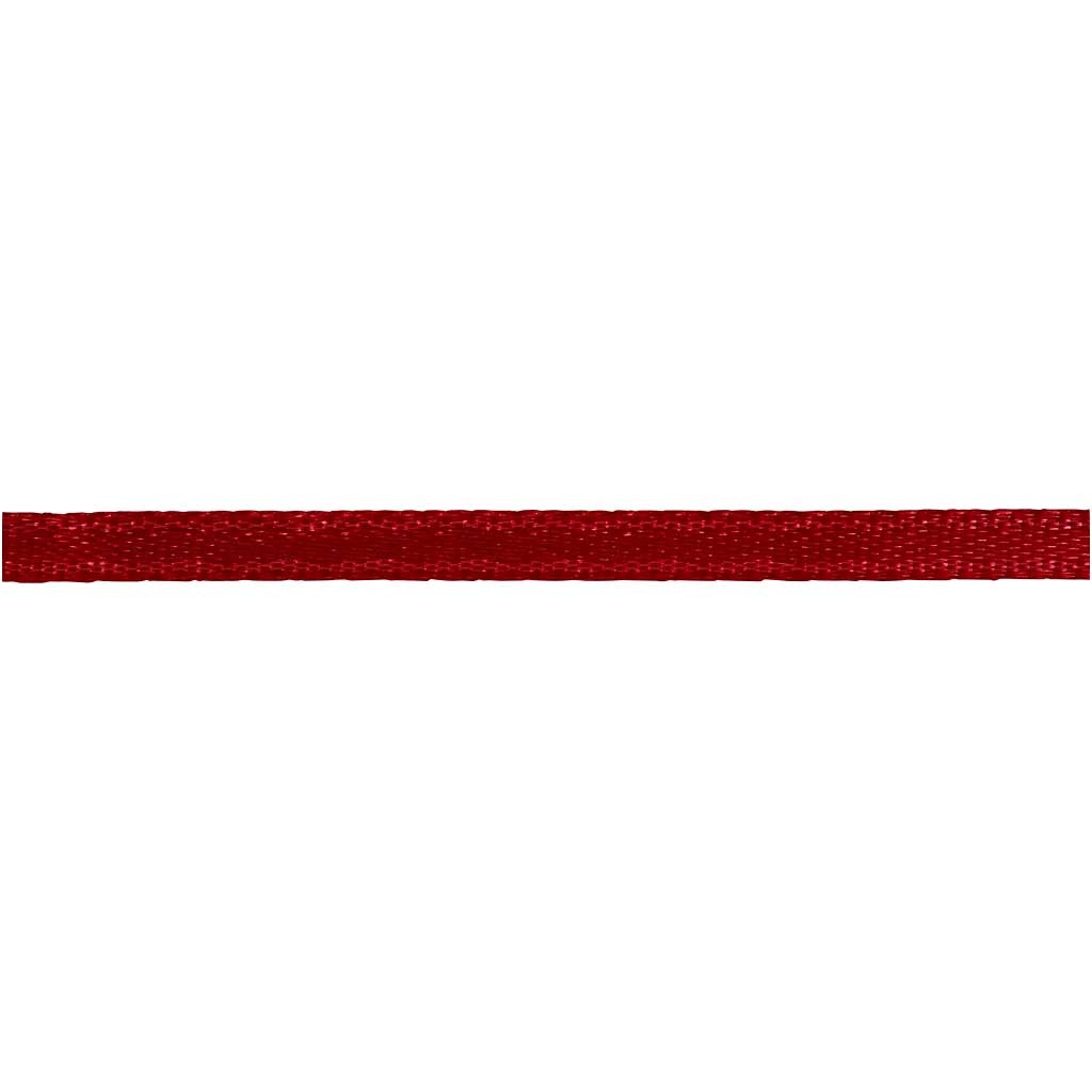 Satin Ribbon, W: 3 mm, claret, 15 m/ 1 roll [HOB-524503]