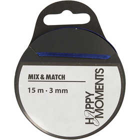 Satin Ribbon, W: 3 mm, dark blue, 15 m/ 1 roll [HOB-524504]