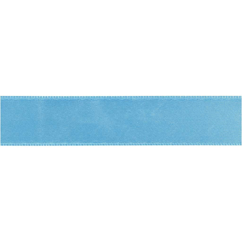 Satin Ribbon, W: 20 mm, light blue, 6 m/ 1 roll [HOB-524716]