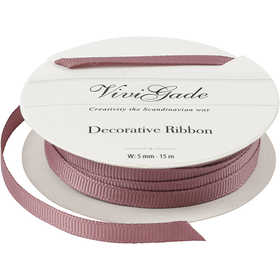 Decoration Ribbon, W: 6 mm, rose, 15 m/ 1 roll [HOB-52476]