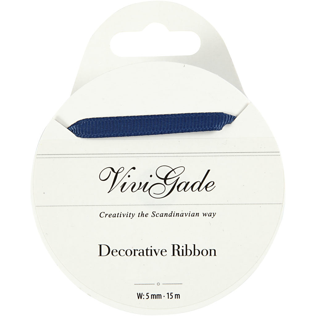 Decoration Ribbon, W: 6 mm, blue, 15 m/ 1 roll [HOB-52478]