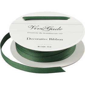 Decoration Ribbon, W: 6 mm, green, 15 m/ 1 roll [HOB-52479]
