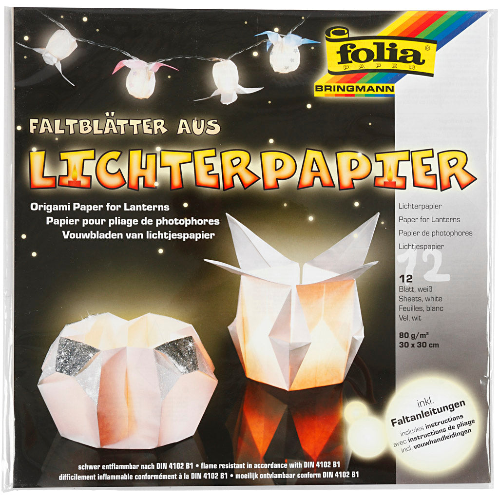 Light paper, sheet 30x30 cm, 80 g, white, 12 sheet/ 1 pack [HOB-536151]