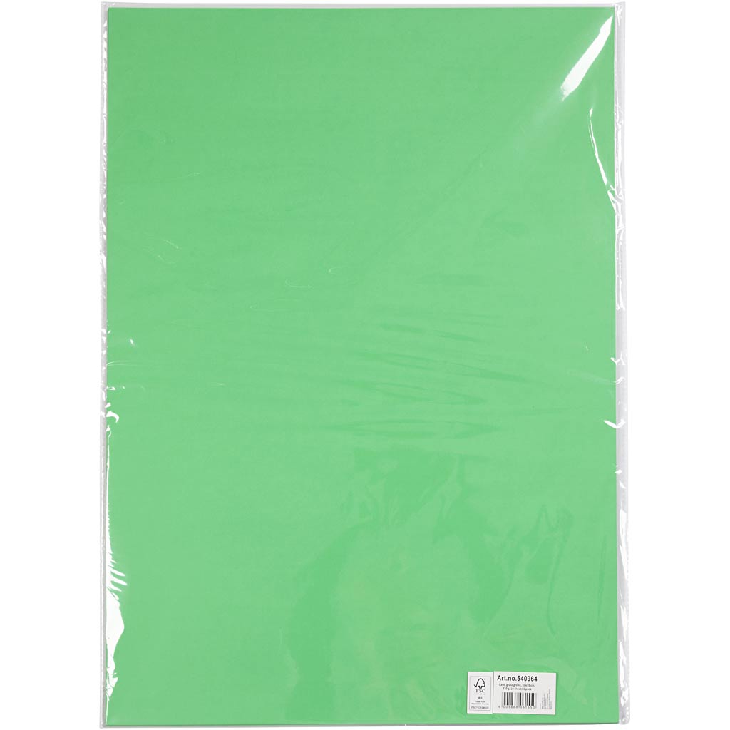 Card, sheet 50x70 cm, 270 g, grass green, 10 sheet/ 1 pack [HOB-540964]