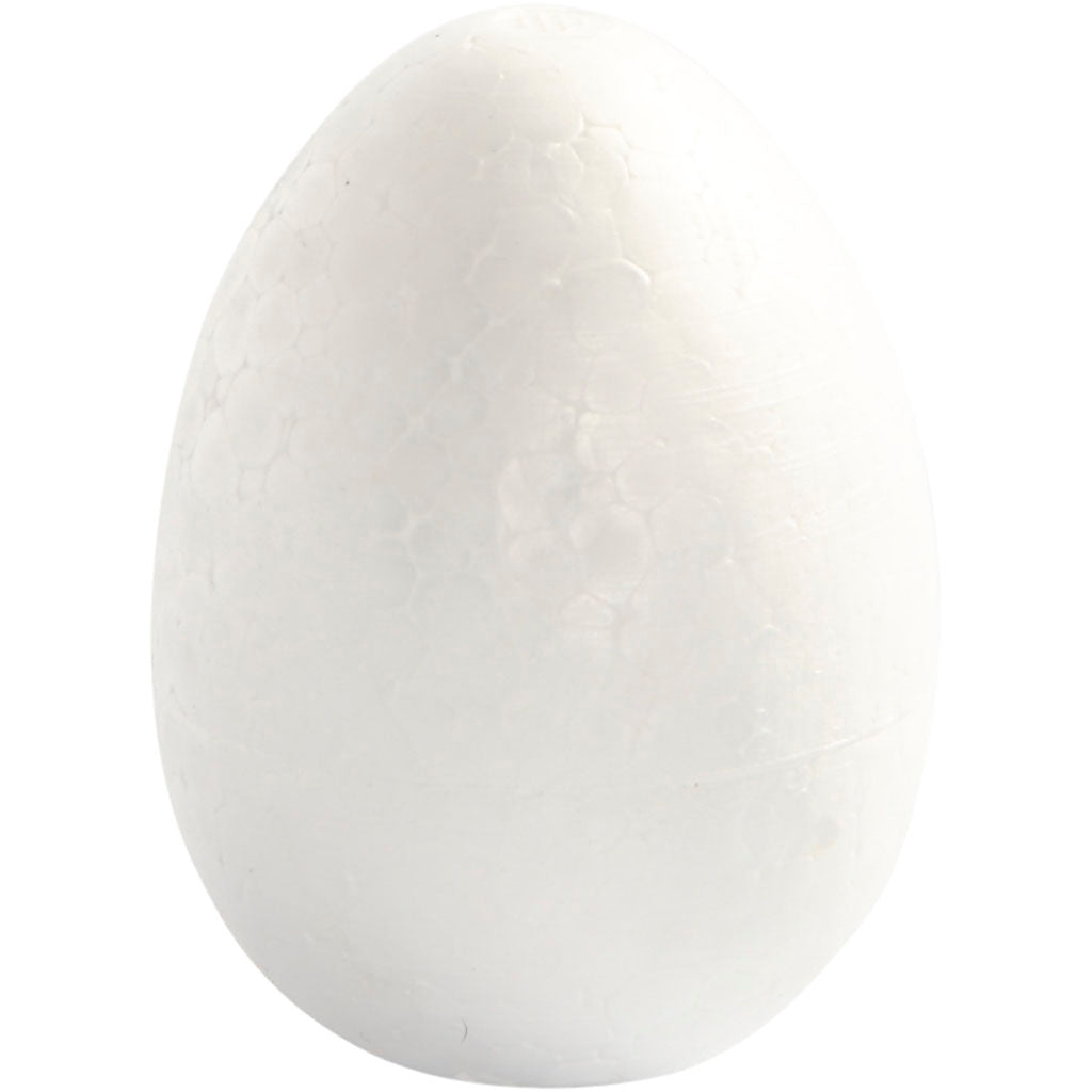 Polystyrene Eggs, H: 8 cm, white, 5 pc