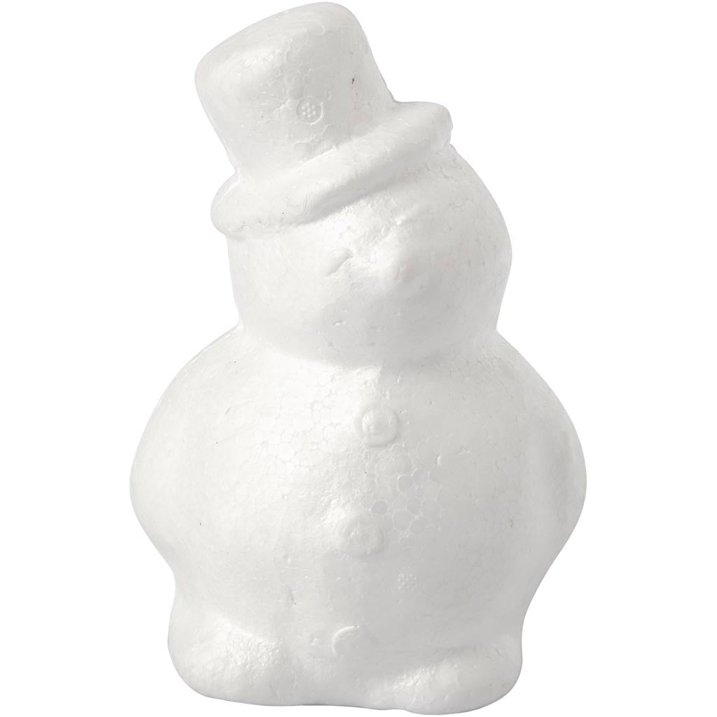 Snowman, H: 17 cm, white