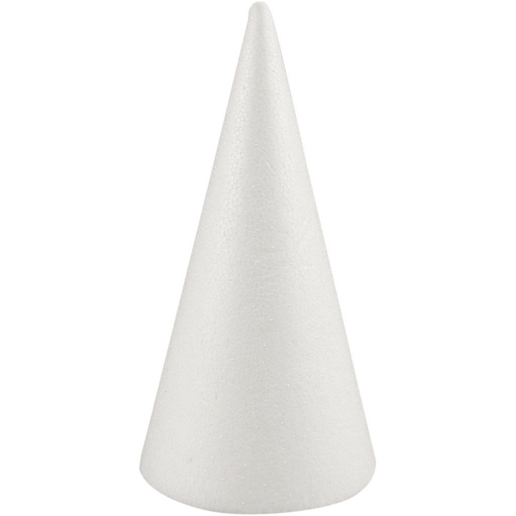 Cone, H: 19,5 cm, dia. 7 cm, white, 1 pc [HOB-54362]