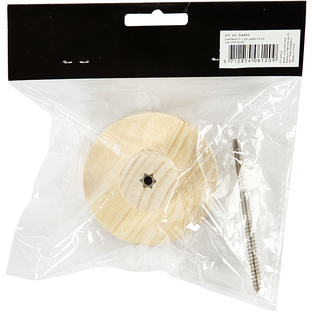 Coat Hook, round, D. 4,5 cm, dia. 7 cm, 1 pc [HOB-54405]