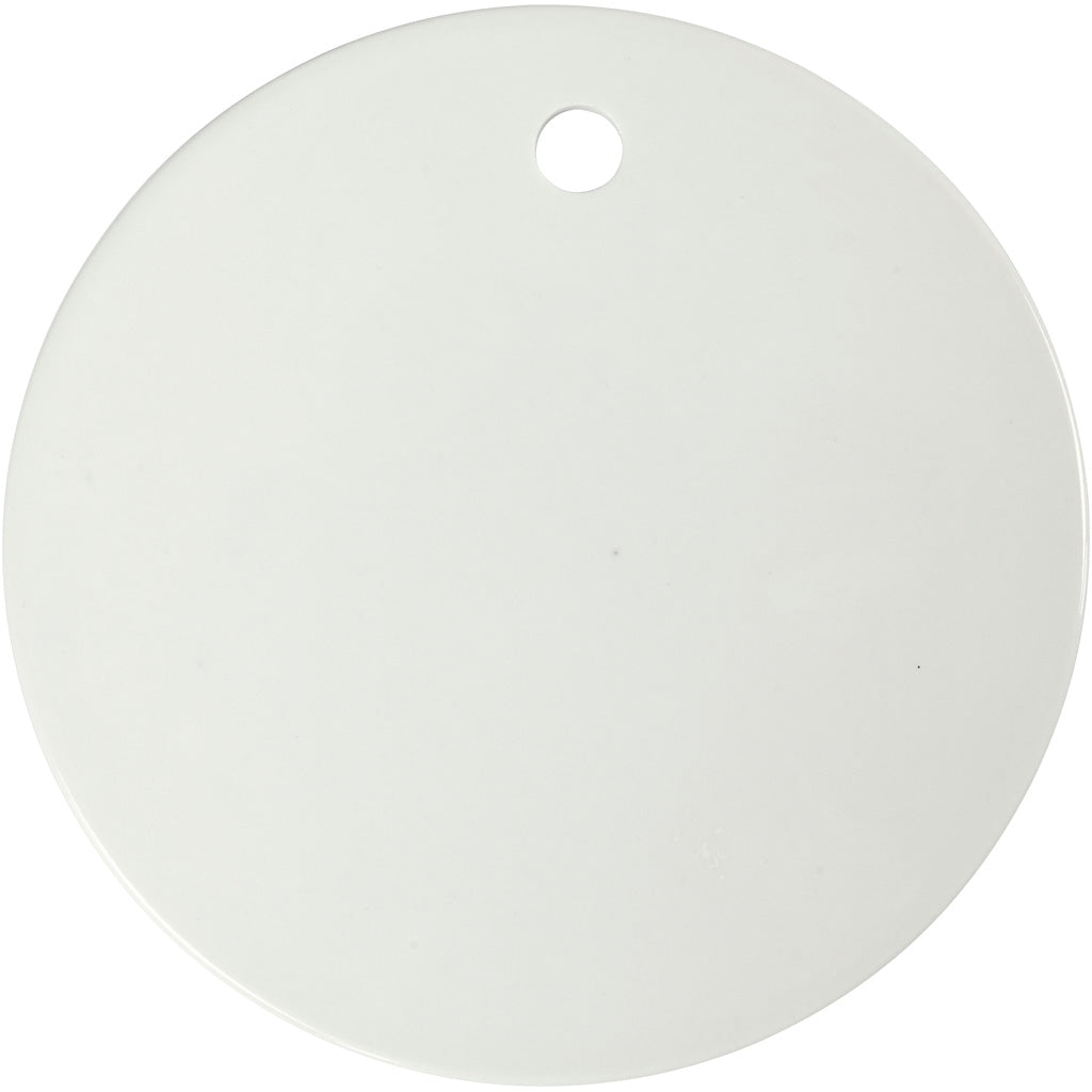 Ceramic Plate, dia. 15 cm, thickness 0,5 cm, white