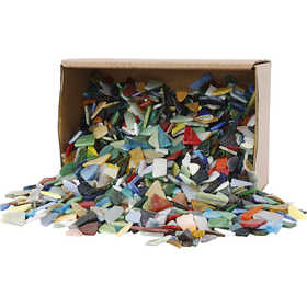 Mosaics, size 8-20 mm, thickness 2-3 mm, Content may vary , assorted colours, 2 kg/ 1 pack [HOB-55527]
