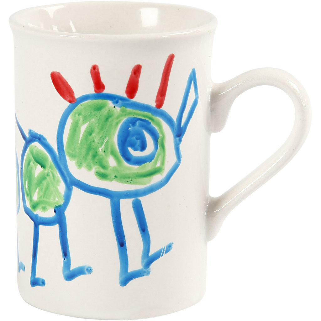 Mugs, H: 10 cm, dia. 7,4 cm, 245 ml, white, 1 pc [HOB-555970]