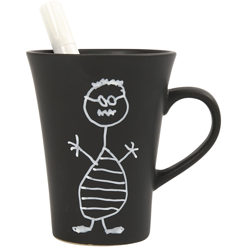Mug, H: 10 cm, dia. 5,9-8,7 cm, black, 1 pc [HOB-556090]