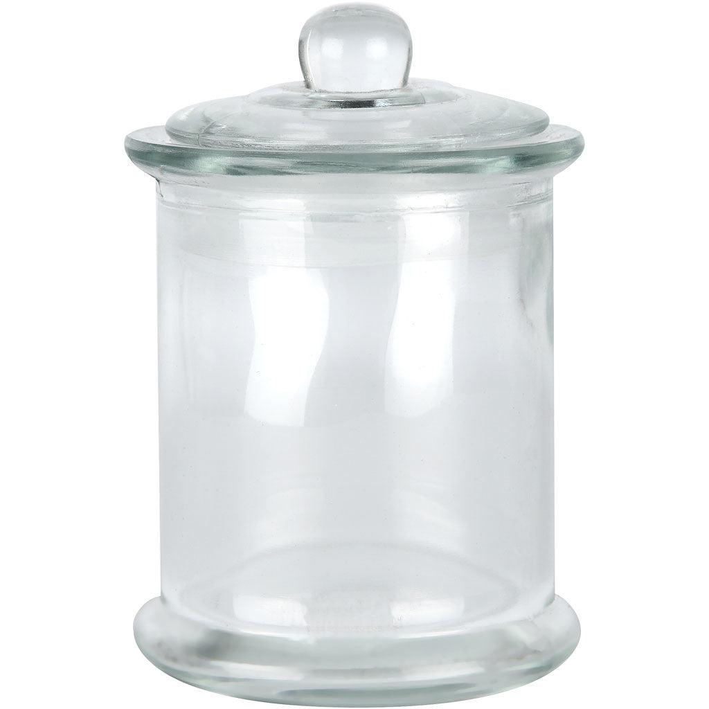 Jar with lid, H: 14,5 cm, dia. 8 cm, 10 pc/ 1 pack [HOB-55782]