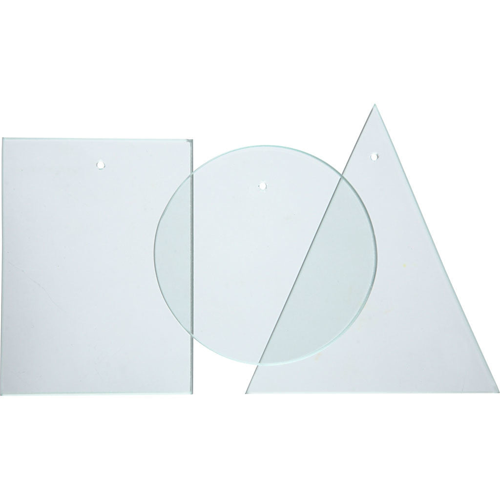 Glass Plate, size 8x6 cm, thickness 3 mm, 10 pc/ 1 pack [HOB-55801]