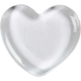 Heart, size 6,5x6,5 cm, thickness 10 mm, transparent, 1 pc [HOB-558510]