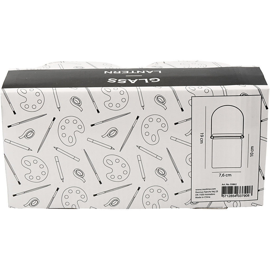 Lantern, H: 10 cm, dia. 7,6 cm, 2 pc/ 1 pack [HOB-55862]