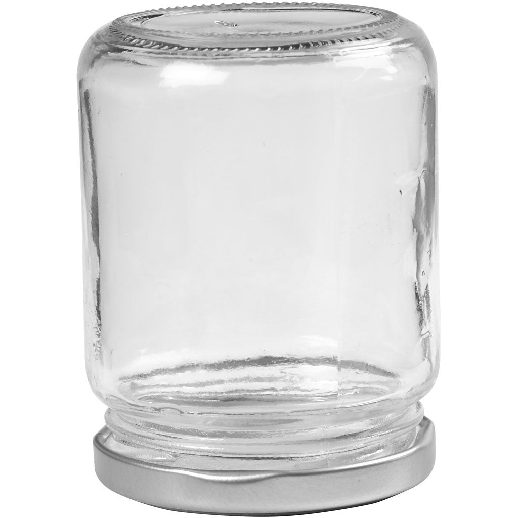 Storage Glass Jar, H: 9,1 cm, dia. 6,8 cm, 240 ml, transparent, 12 pc/ 1 pack [HOB-55909]