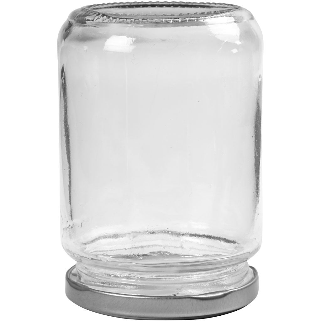 Storage Glass Jar, H: 11 cm, dia. 7,5 cm, 370 ml, transparent, 6 pc/ 1 pack [HOB-55911]