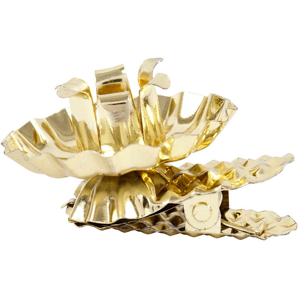 Clip on candle holder, dia. 40 mm, gold-plated, 8pc/ 1 pack [HOB-559371]