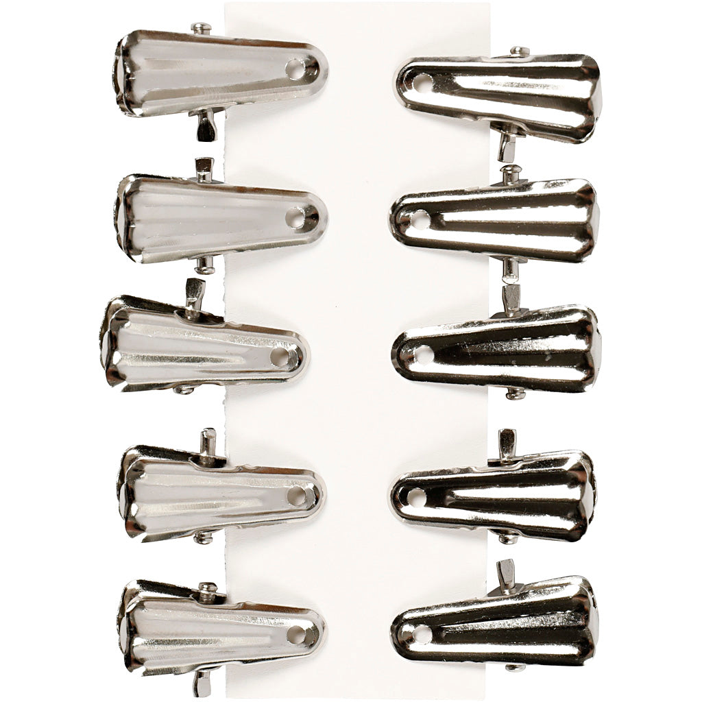 Decorative pegs, L: 27 mm, W: 14 mm, silver, 10 pc/ 1 pack [HOB-559540]