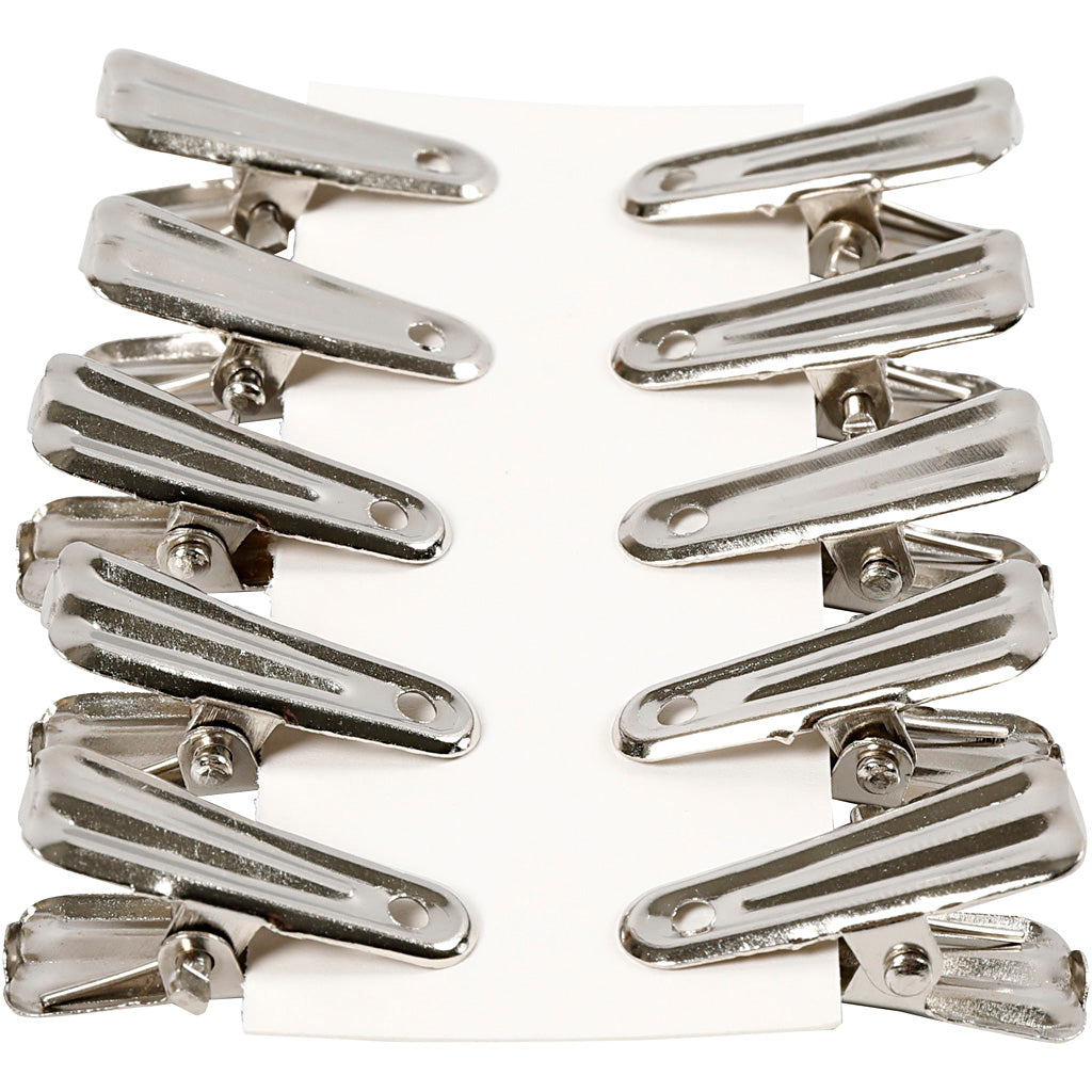 Decorative pegs, L: 27 mm, W: 14 mm, silver, 10 pc/ 1 pack [HOB-559540]