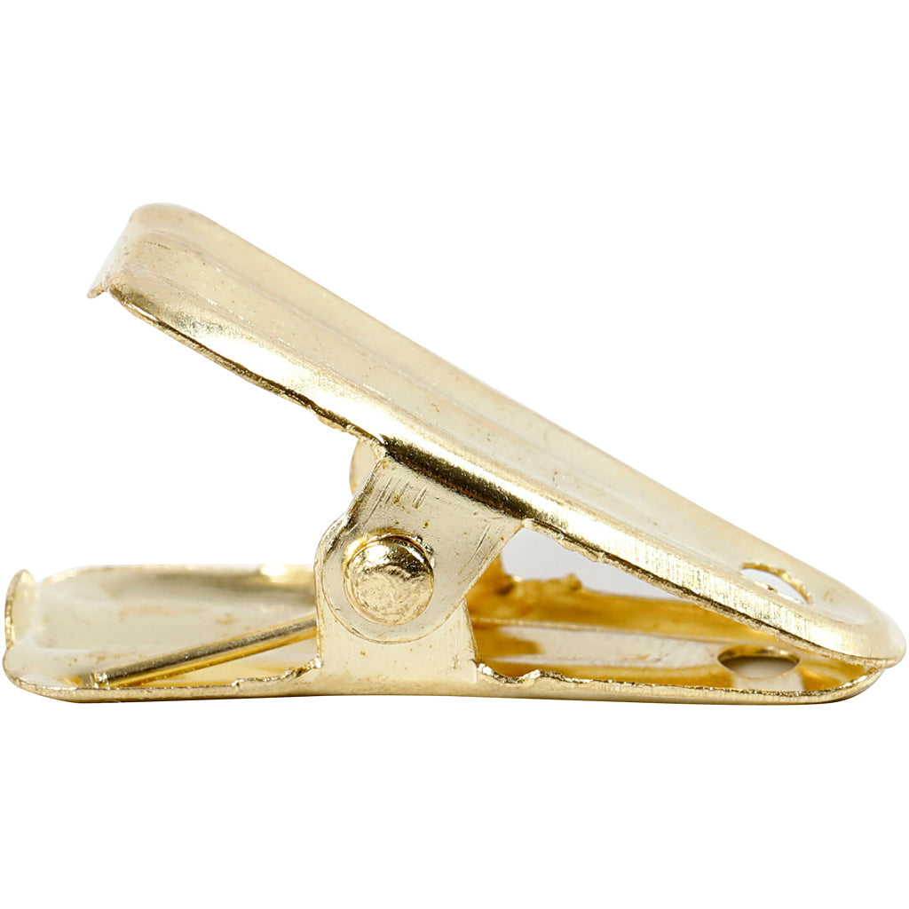 Decorative pegs, L: 27 mm, W: 14 mm, gold, 10 pc/ 1 pack [HOB-559541]