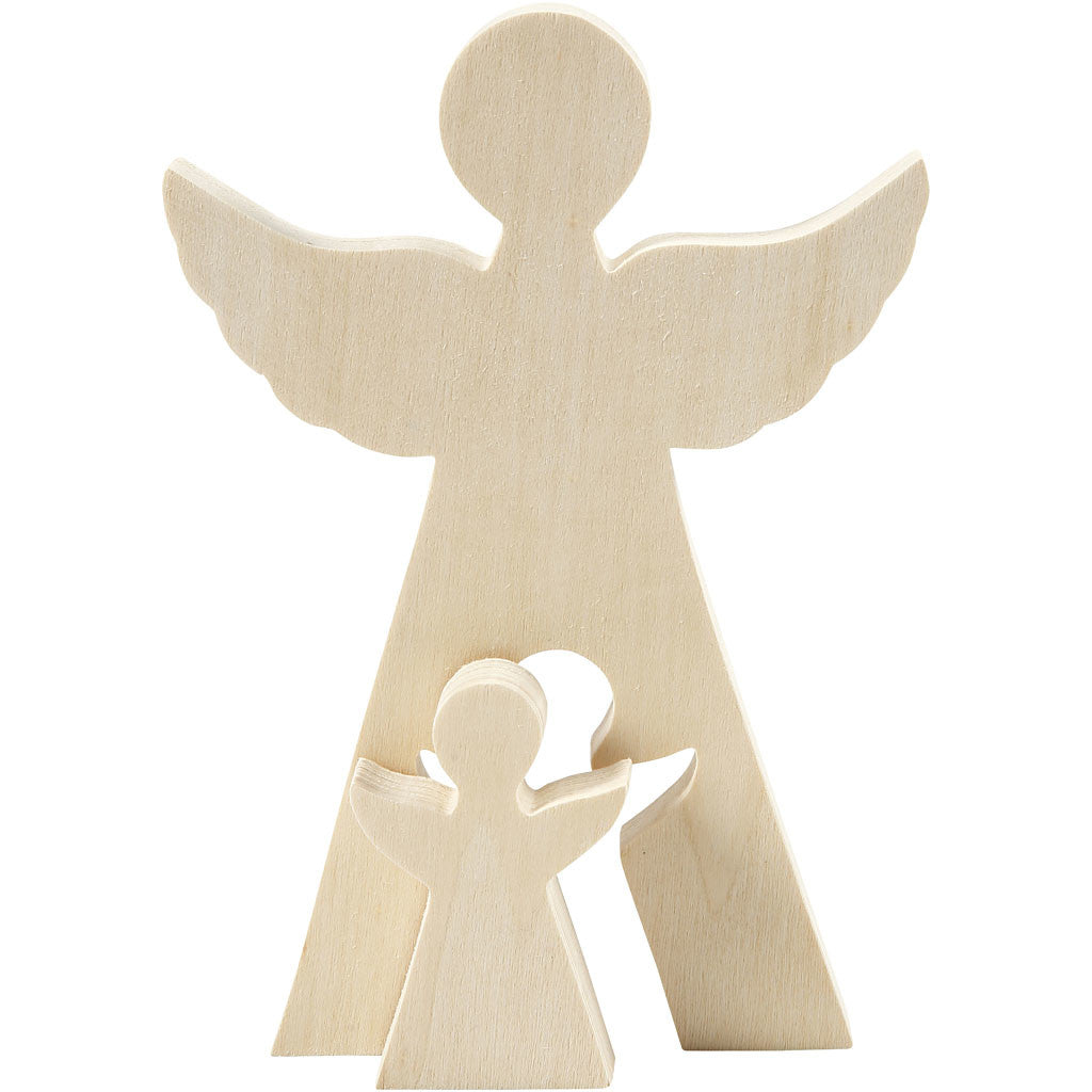 2in1 Figure, angels, H: 7,8+20 cm, D. 2 cm, W: 4,5+14,3 cm, 1 set [HOB-56136]