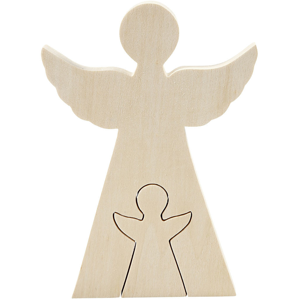 2in1 Figure, angels, H: 7,8+20 cm, D. 2 cm, W: 4,5+14,3 cm, 1 set [HOB-56136]