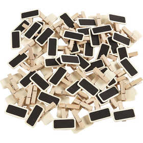 Blackboard with clothes peg, size 4x2 cm, 100 pc/ 1 pack [HOB-56216]