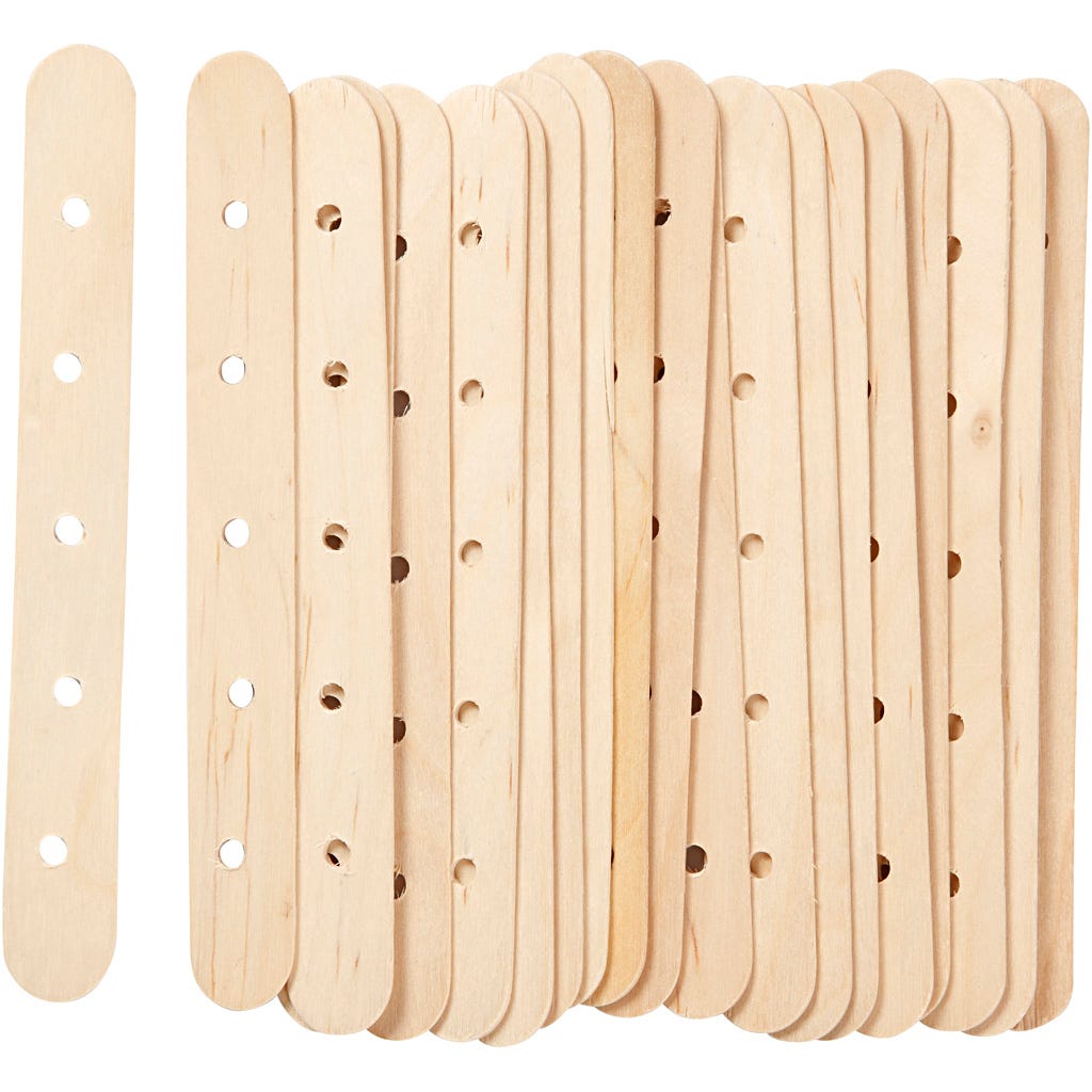 Construction sticks, L: 15 cm, W: 1,8 cm, hole size 4 mm, 20 pc/ 1 pack [HOB-563030]