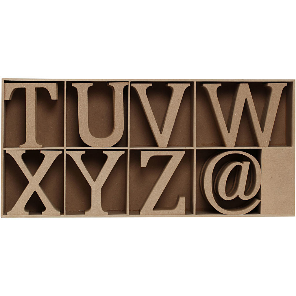 Wooden Letters, Numbers And Symbols, H: 13 cm, thickness 2 cm, 160 pc/ 1 pack [HOB-56348]