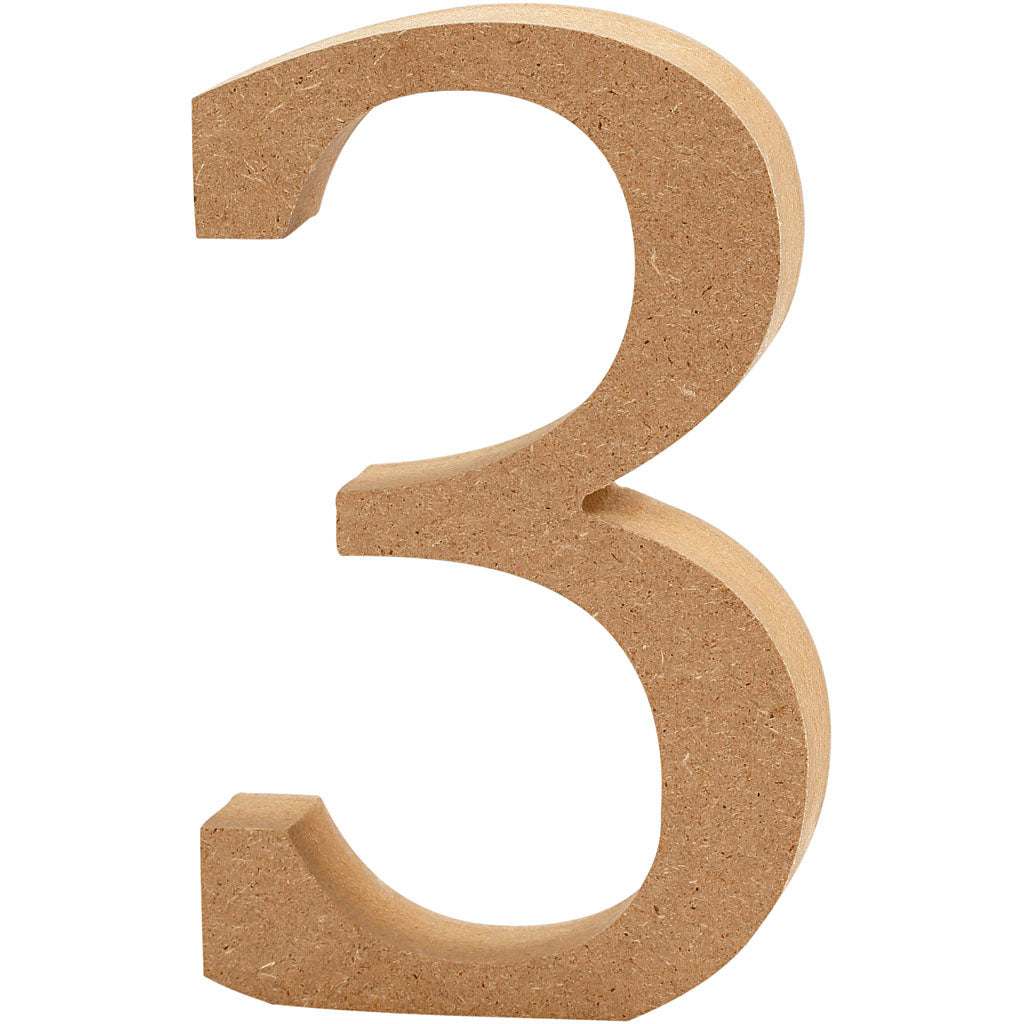 Number, 3, H: 8 cm, thickness 1,5 cm