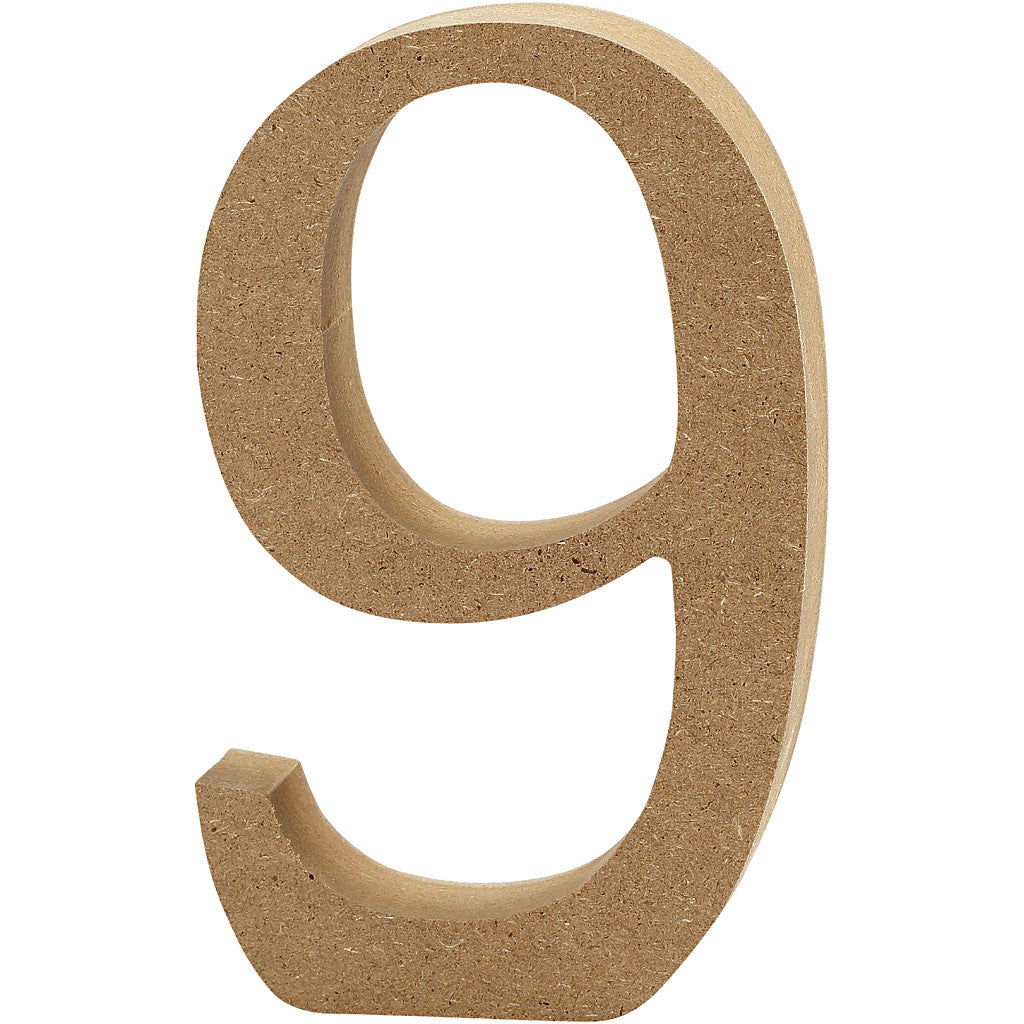 Number, 9, H: 8 cm, thickness 1,5 cm, 1 pc [HOB-56400]