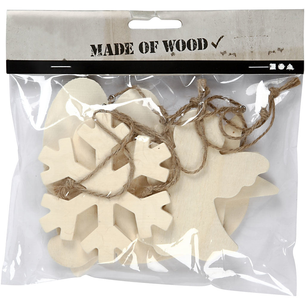 Christmas Ornaments, size 9-11 cm, thickness 4 mm, 6 pc/ 1 pack [HOB-564050]