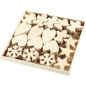 Christmas Ornaments, size 9-11 cm, thickness 4 mm, 90 pc/ 1 pack [HOB-56405]