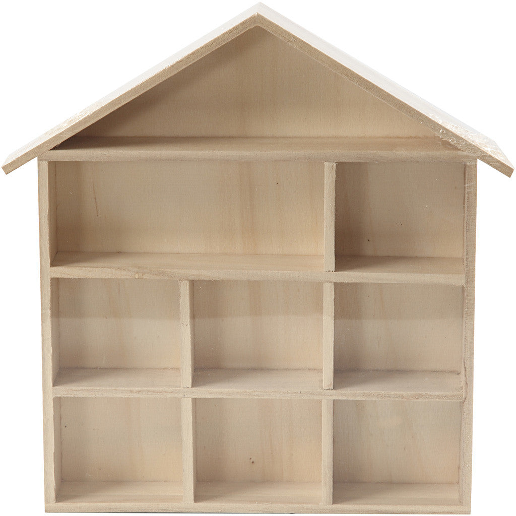 House-Shaped Shelving System, H: 26 cm, L: 3,5 cm, W: 22 cm, size 26x22 cm cm, 1 pc [HOB-56409]