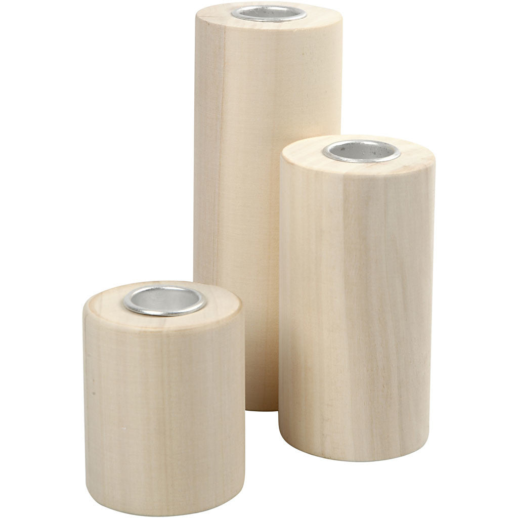 Candle Holders, H: 14,5+9+6,5 cm, hole size 2,3 cm, 3 pc/ 1 pack [HOB-56413]