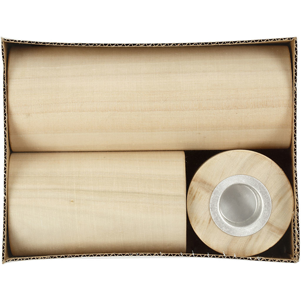 Candle Holders, H: 14,5+9+6,5 cm, hole size 2,3 cm, 3 pc/ 1 pack [HOB-56413]